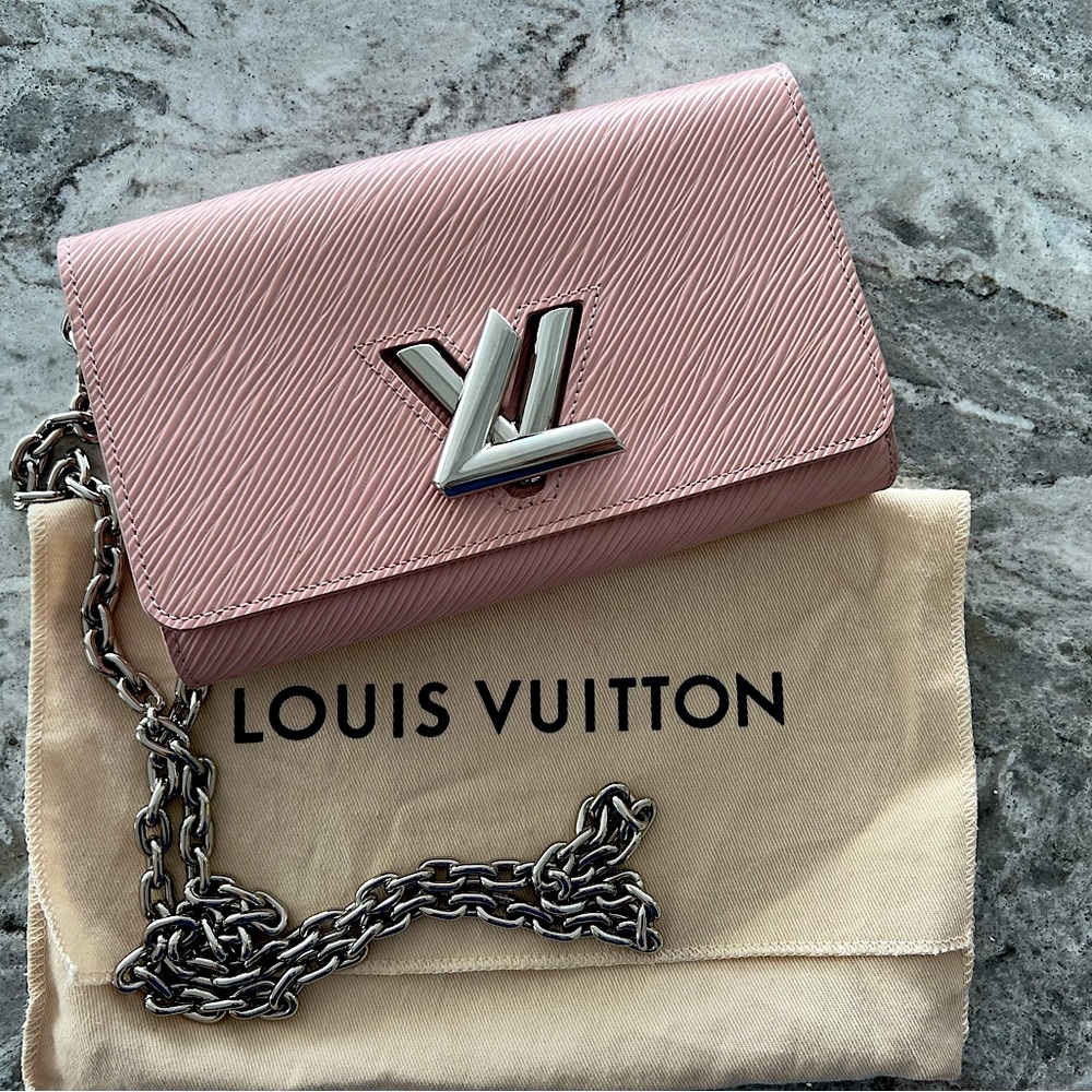 Louis Vuitton Epi Twist Pink Leather Wallet on Chain